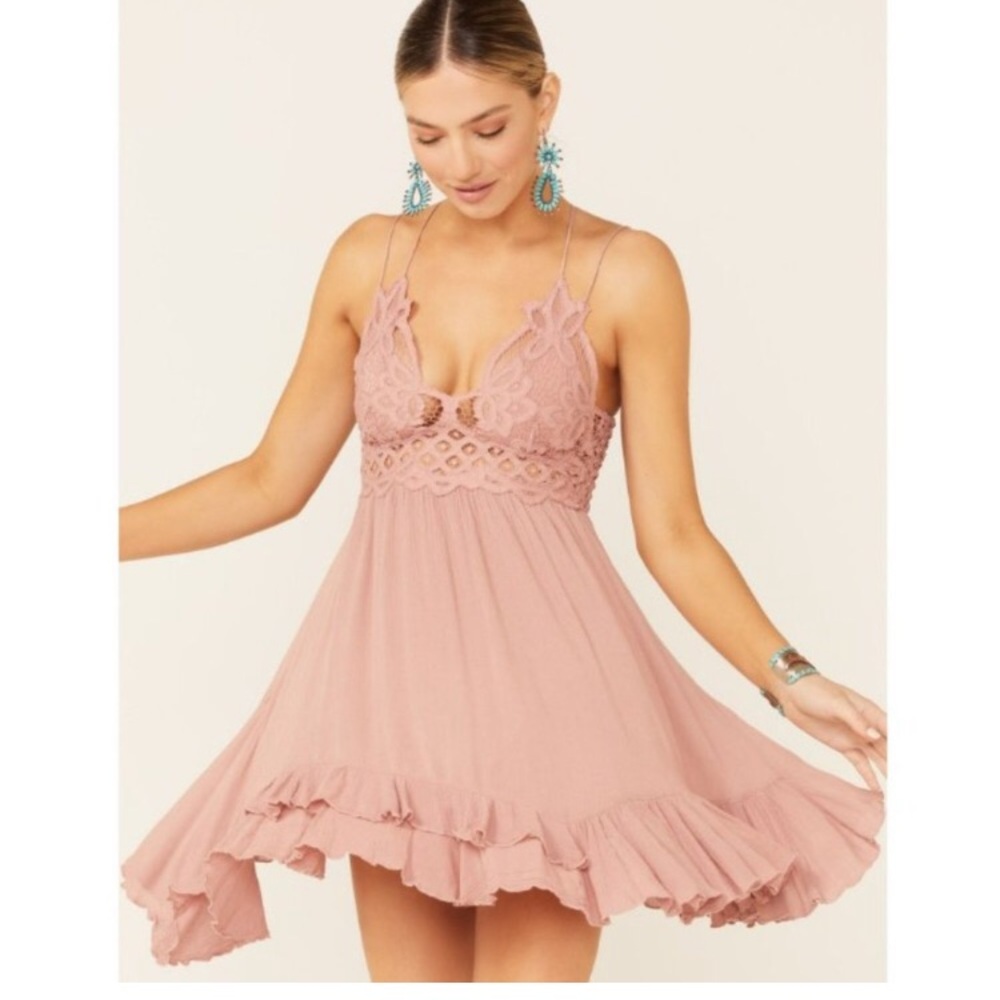 NWT Free People Adella small rose slip dress - Picture 2 of 8